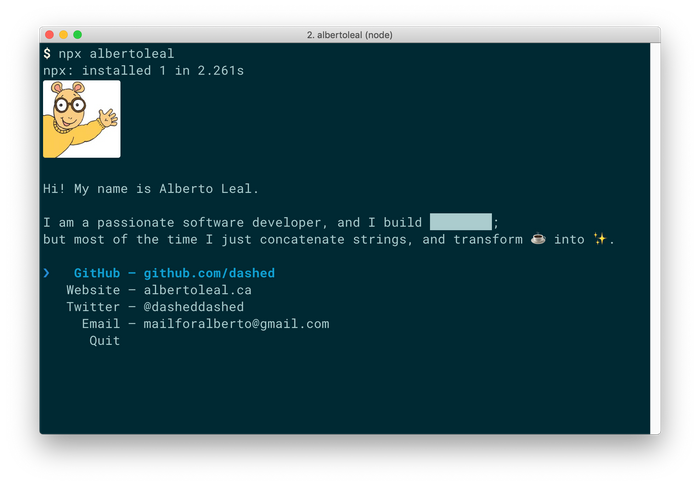 npx albertoleeal