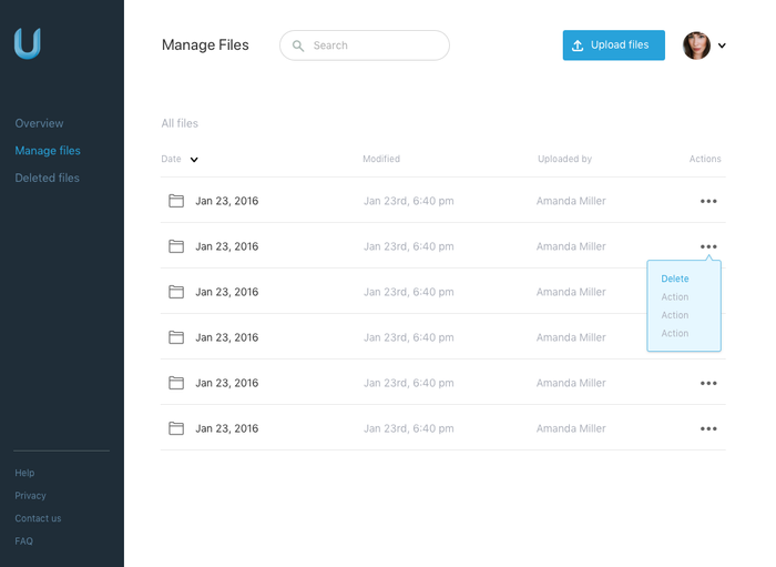 Files page
